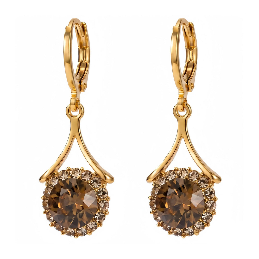 Round Halo Drop Earrings Everyday Glow