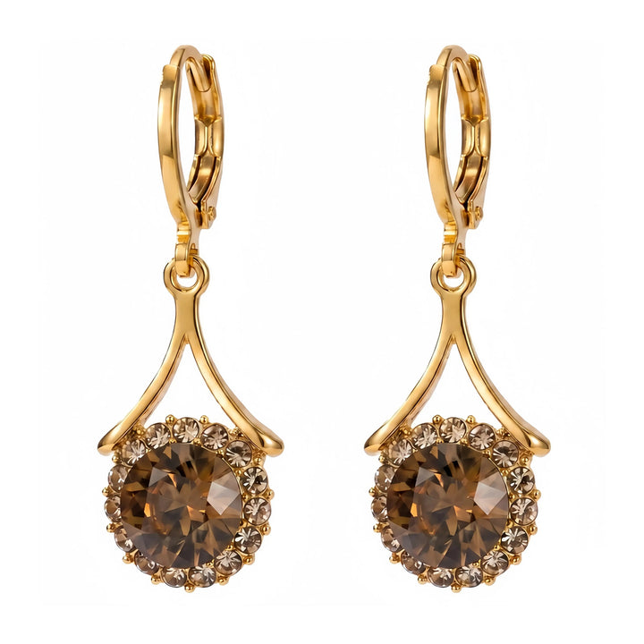 Round Halo Drop Earrings Everyday Glow