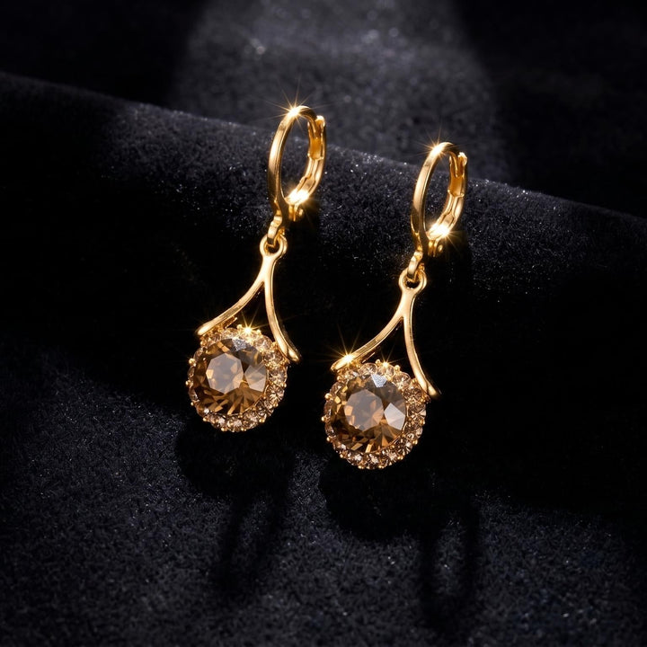 Round Halo Drop Earrings Everyday Glow