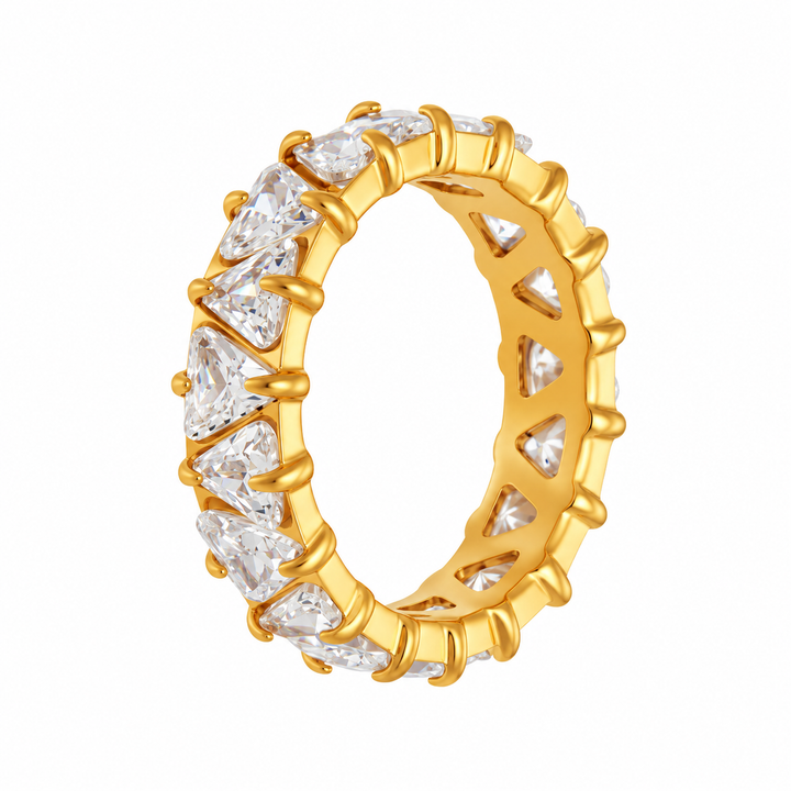 Multicolor Triangle CZ Statement Ring