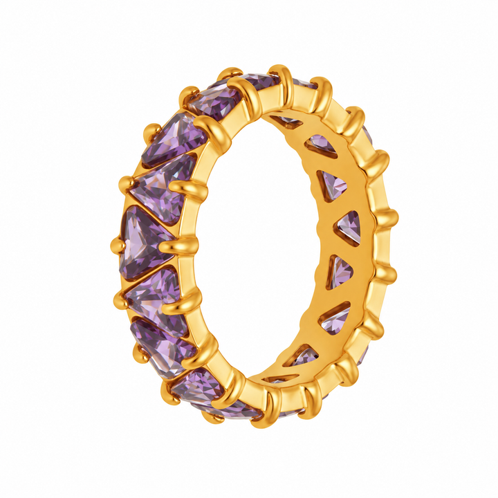 Multicolor Triangle CZ Statement Ring