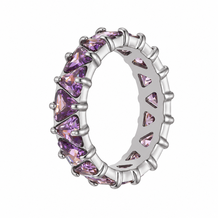 Multicolor Triangle CZ Statement Ring