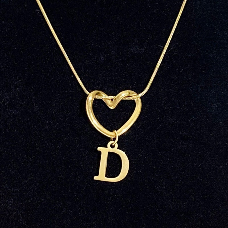 Personalized Heart Initial Necklace