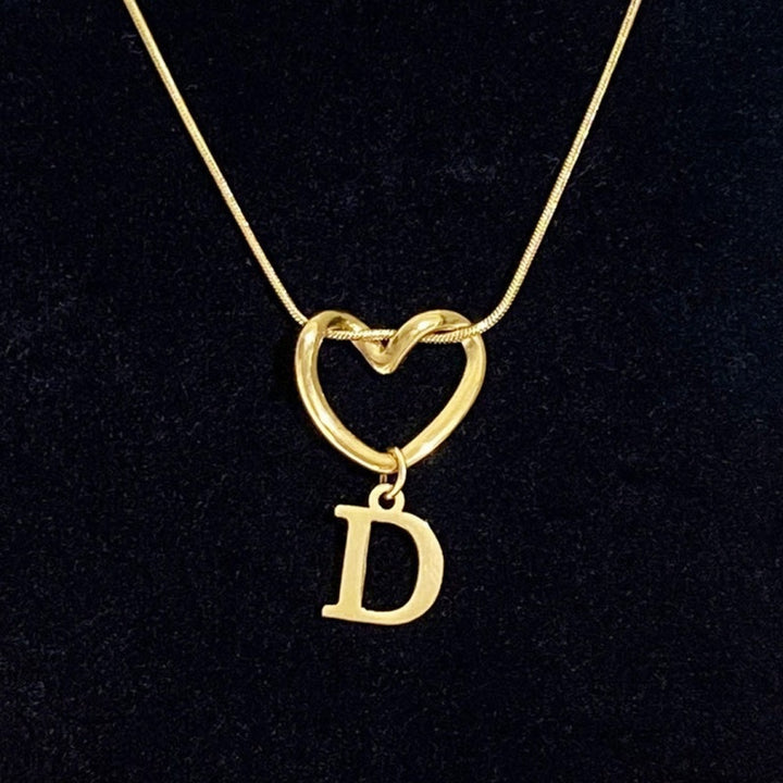 Personalized Heart Initial Necklace
