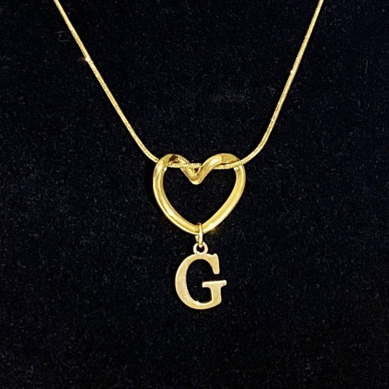 Personalized Heart Initial Necklace
