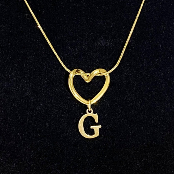 Personalized Heart Initial Necklace