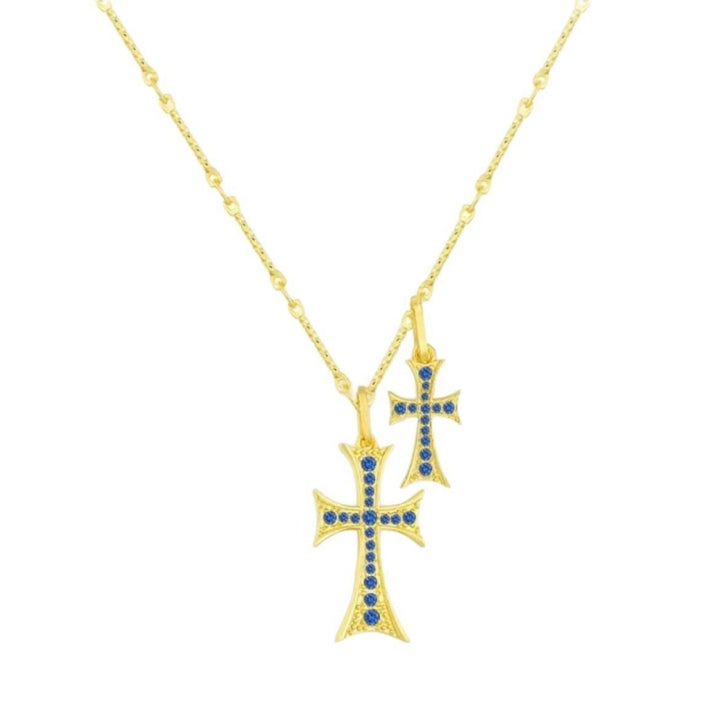 Double Cross Faith Necklace