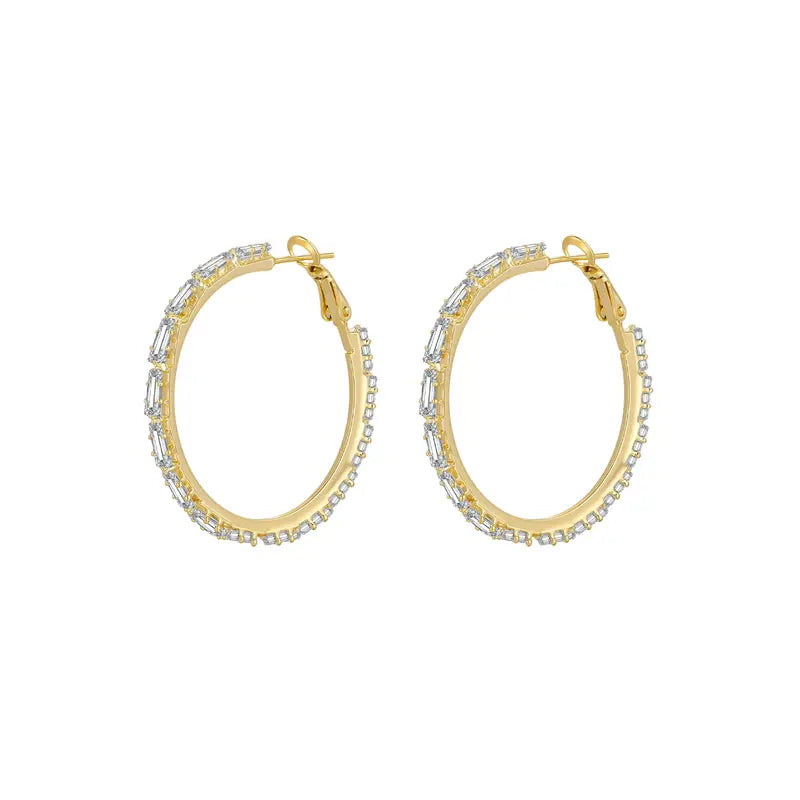 Baguette Hoop Earrings Everyday Luxury