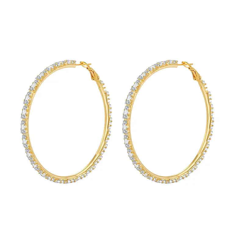 Baguette Hoop Earrings Everyday Luxury