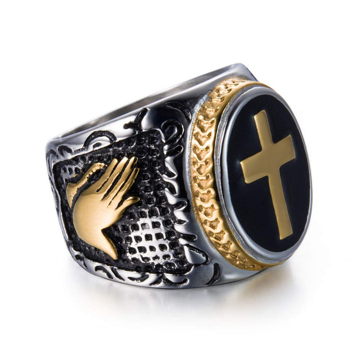 Cross Prayer Hand Ring
