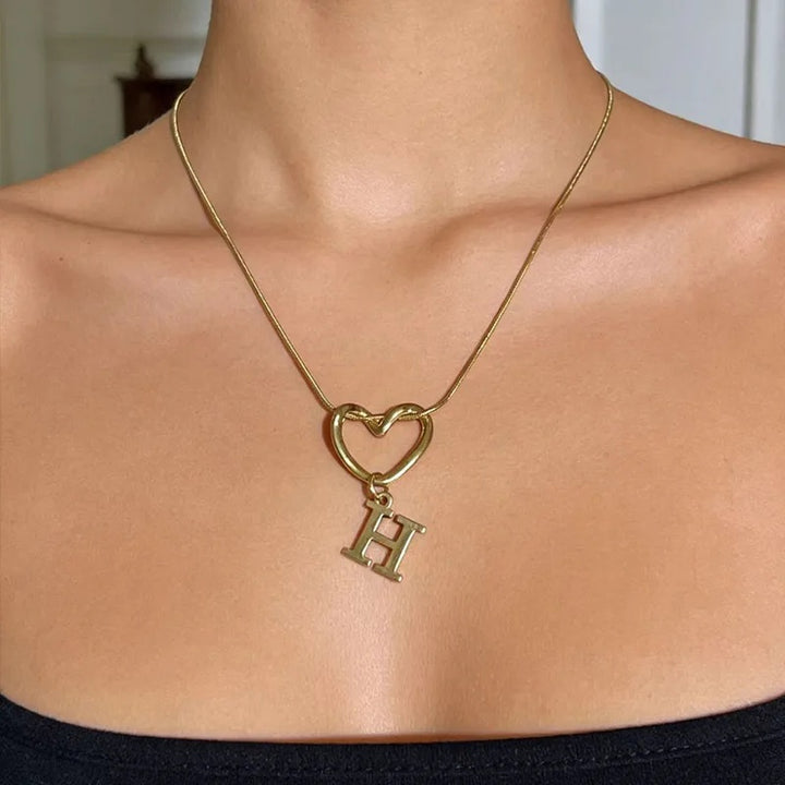 Personalized Heart Initial Necklace