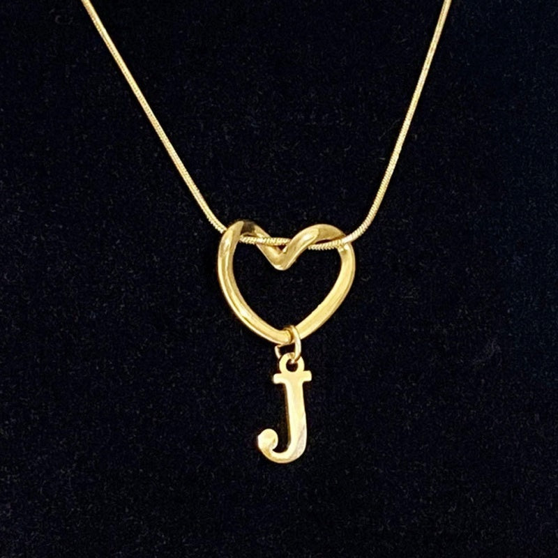 Personalized Heart Initial Necklace