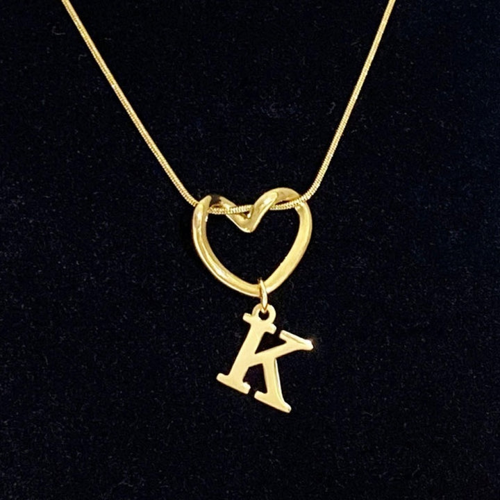 Personalized Heart Initial Necklace