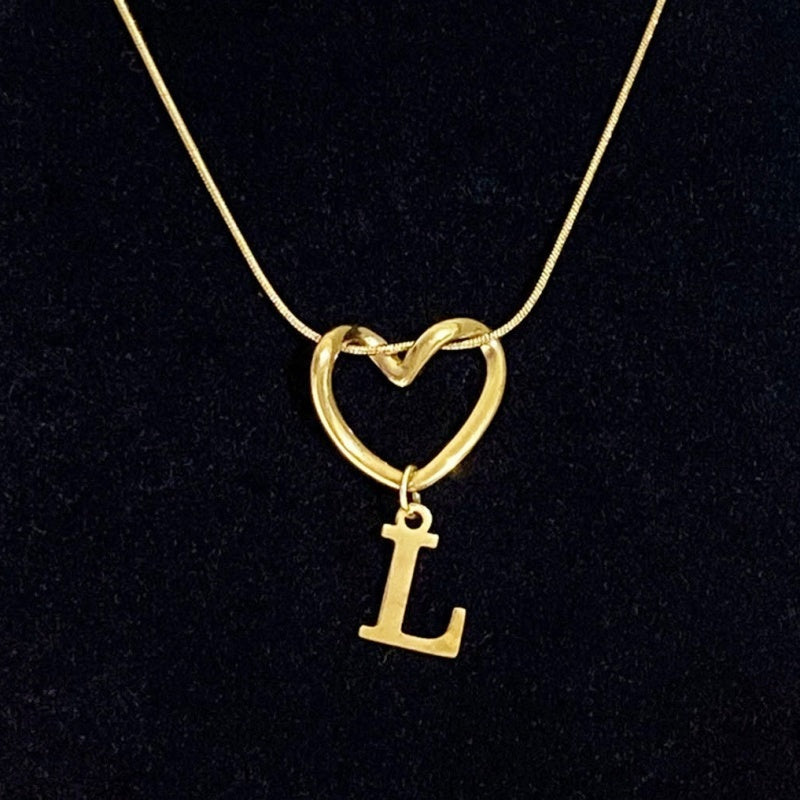 Personalized Heart Initial Necklace