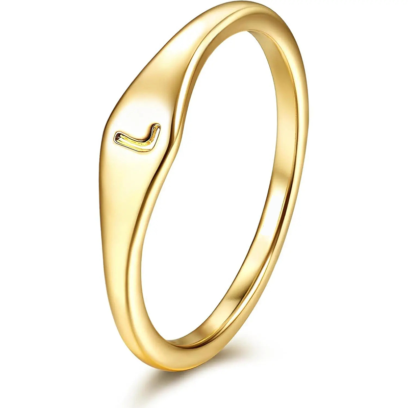 Initial Letter Stackable Ring Daily Wear