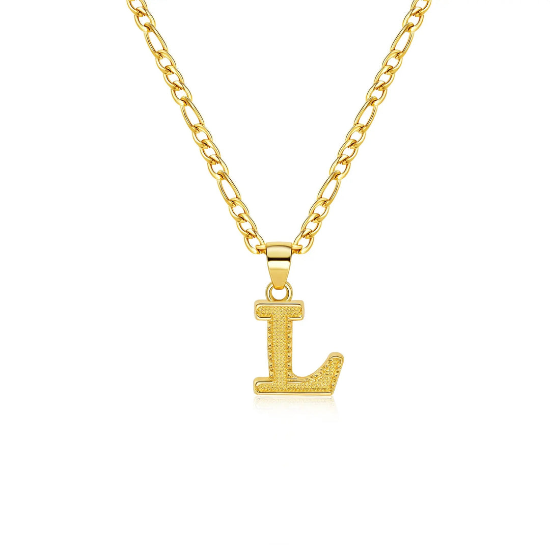 26 Letter Pendant Titanium Steel Necklace