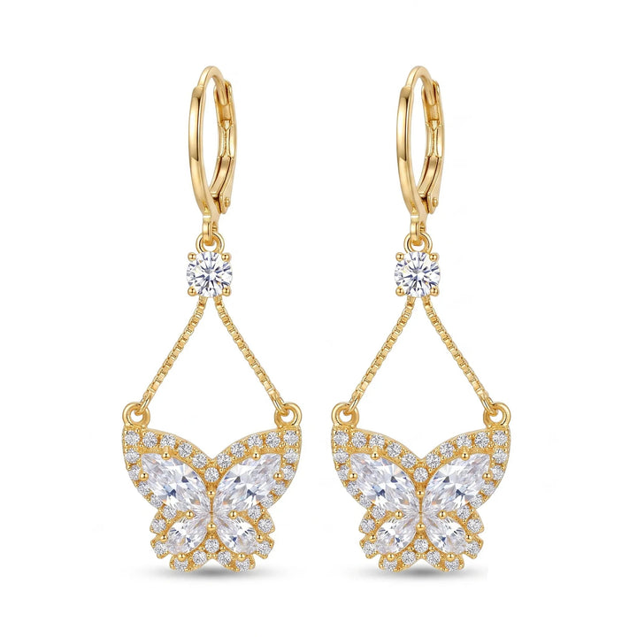 Butterfly Earrings Sparkle Drop Everyday