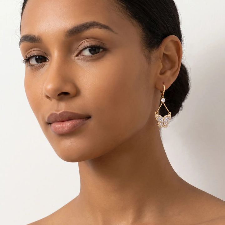 Butterfly Earrings Sparkle Drop Everyday