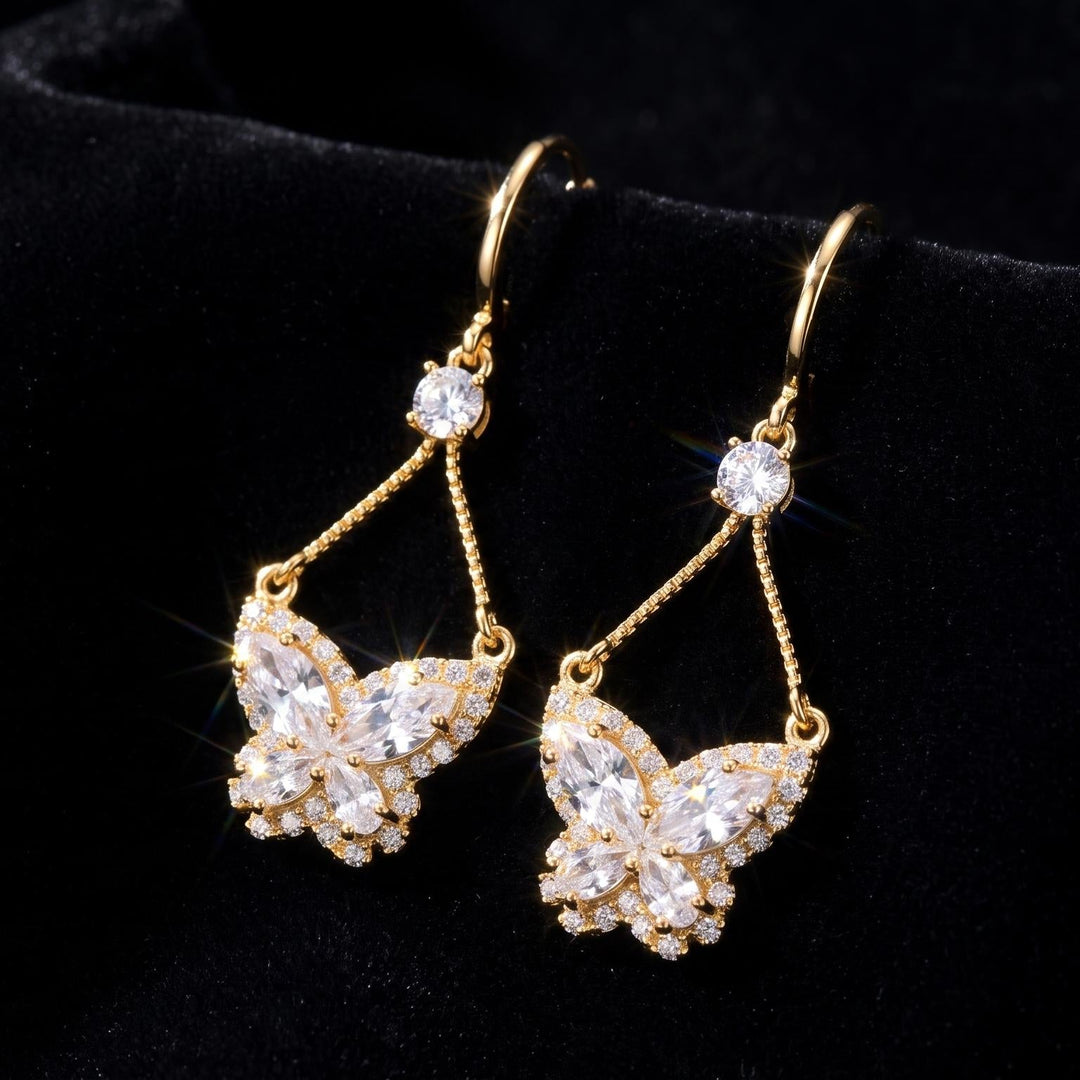 Butterfly Earrings Sparkle Drop Everyday