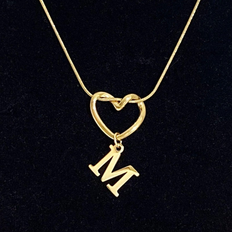Personalized Heart Initial Necklace