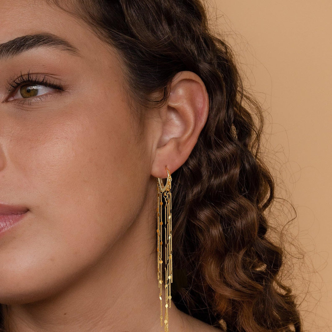Sophisticated Oval Tassel Earrings
