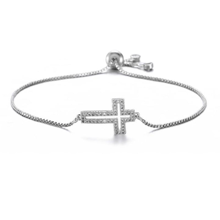 Adjustable Openwork Cross Bracelet