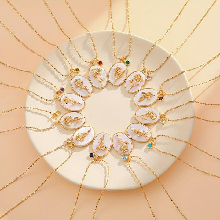 Shell Pendant Birthday Flower Necklace