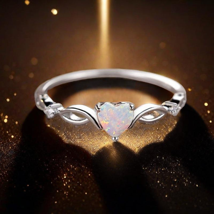 Luxury Heart-Shaped Opal Ring