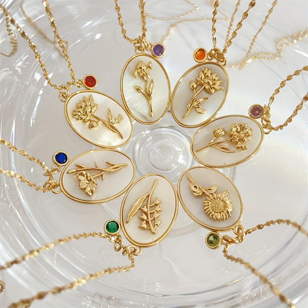 Shell Pendant Birthday Flower Necklace