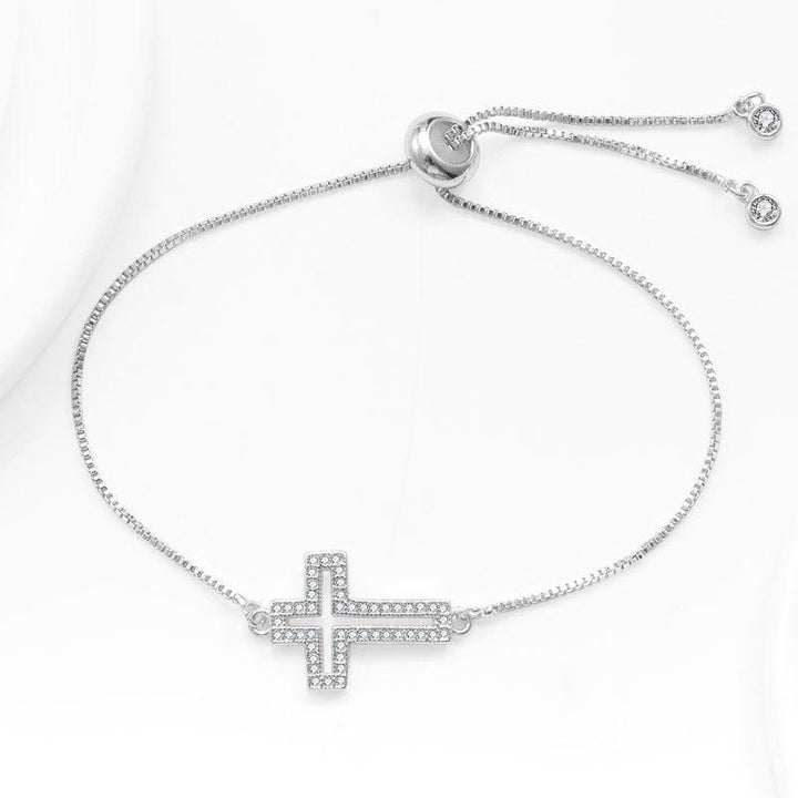 Adjustable Openwork Cross Bracelet