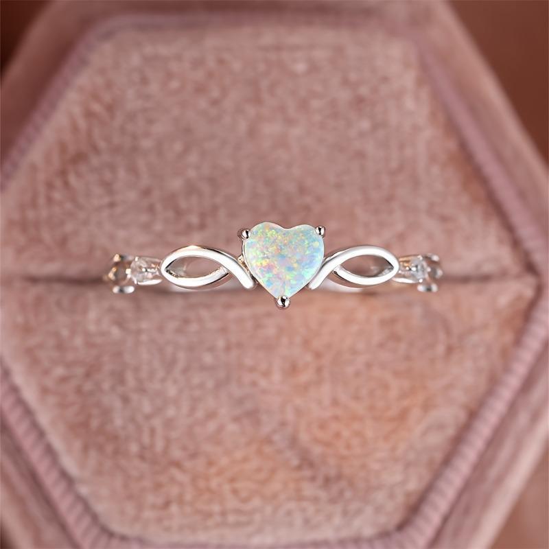 Luxury Heart-Shaped Opal Ring