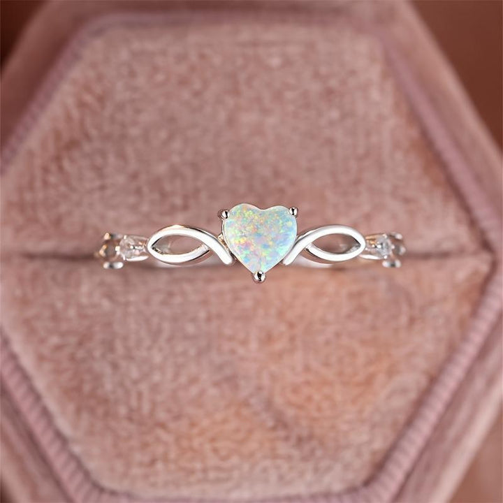 Luxury Heart-Shaped Opal Ring