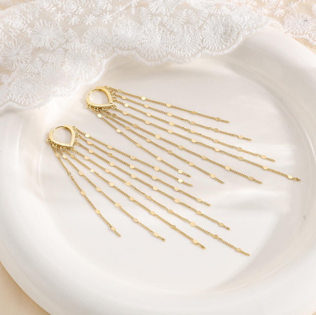 Sophisticated Oval Tassel Earrings