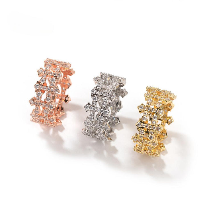 Zircon Cross Shaped Ring
