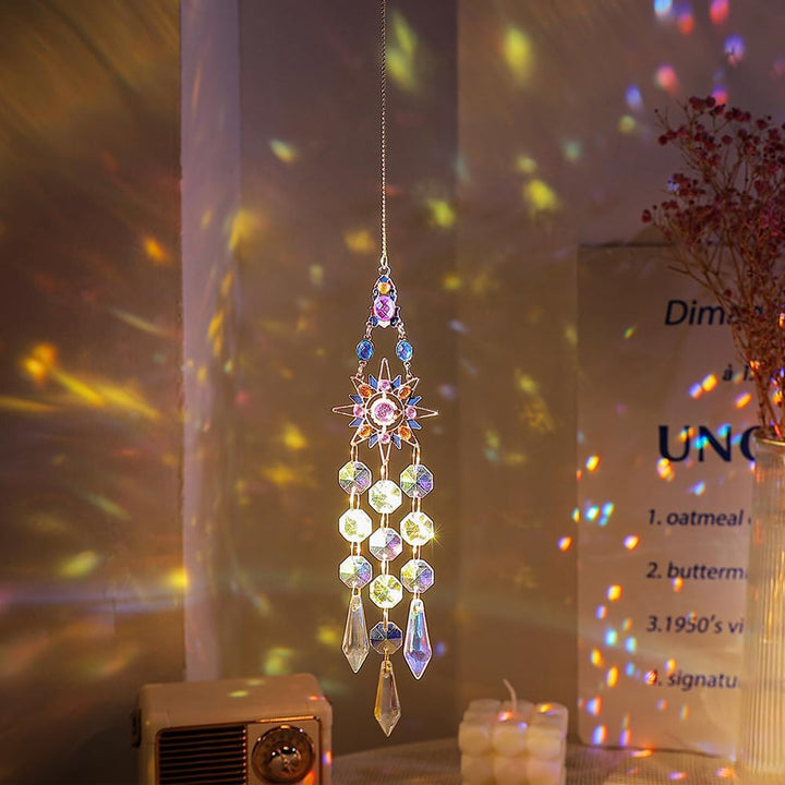 Moon Star Butterfly Zircon Crystal Sun Catcher Hanging