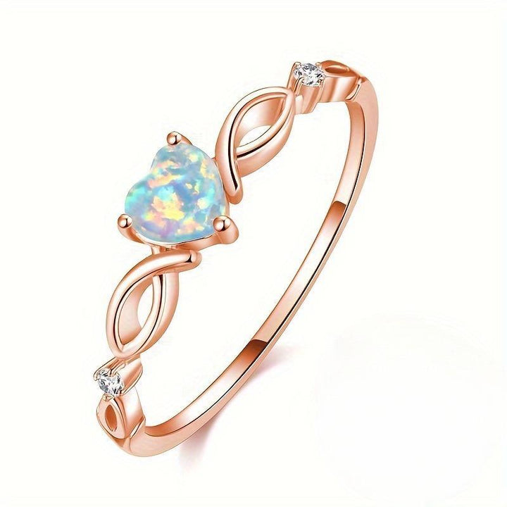 Luxury Heart-Shaped Opal Ring