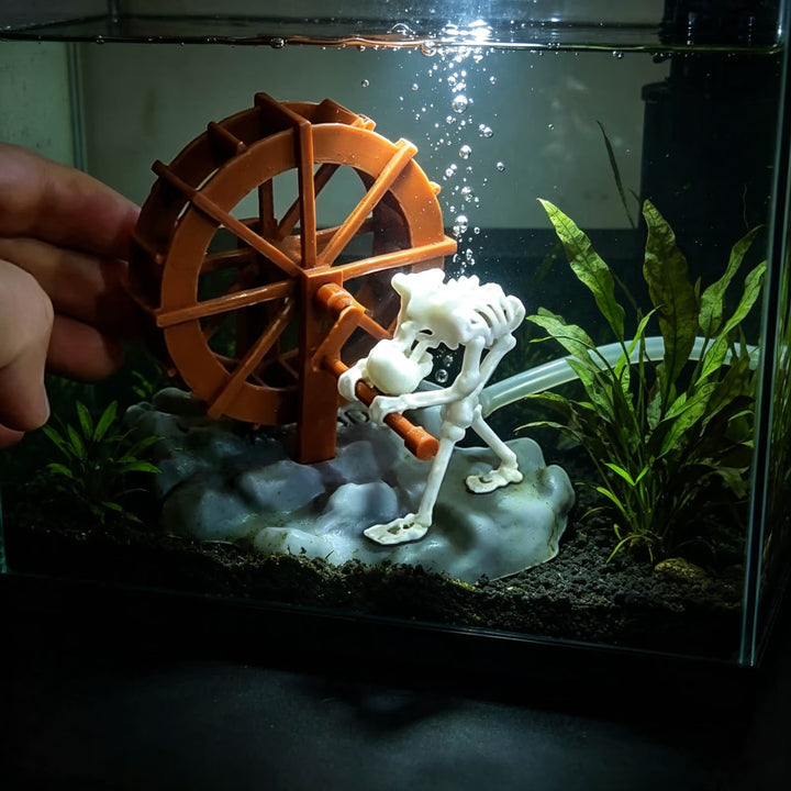 Skeleton Water Wheel Aquarium Ornament