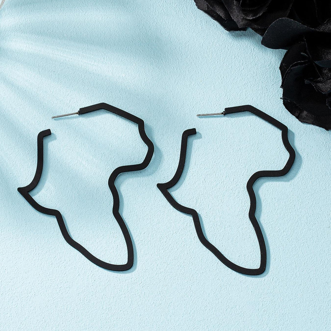 Irregular Map Silhouette Hoop Earrings