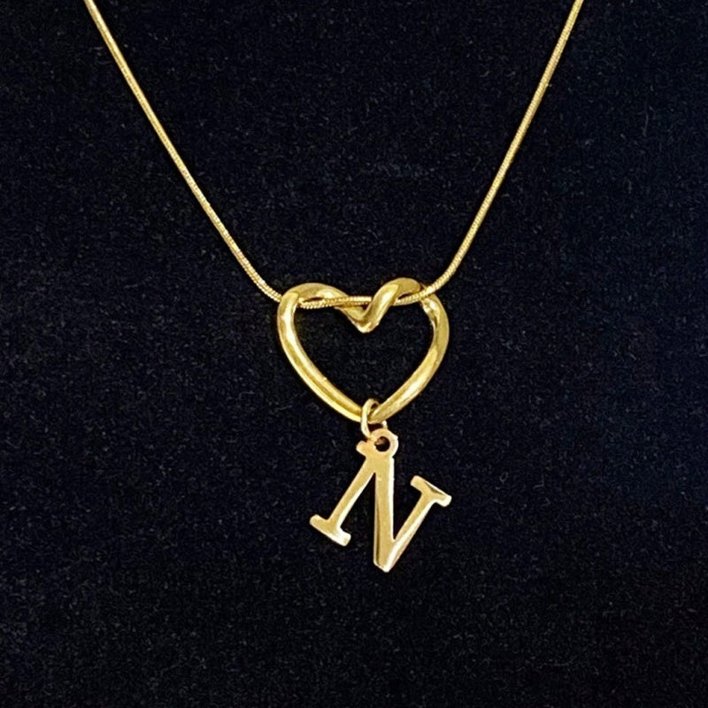 Personalized Heart Initial Necklace