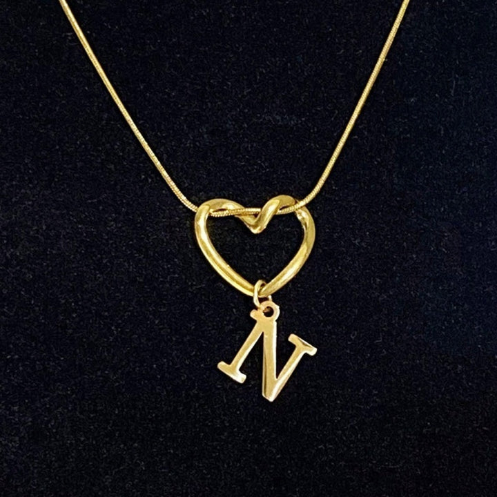 Personalized Heart Initial Necklace