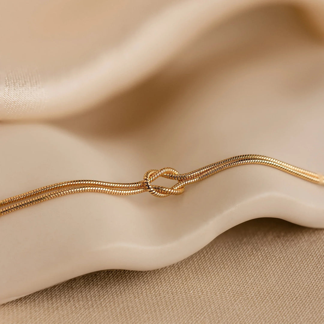Double Strand Knot Snake Chain Bracelet
