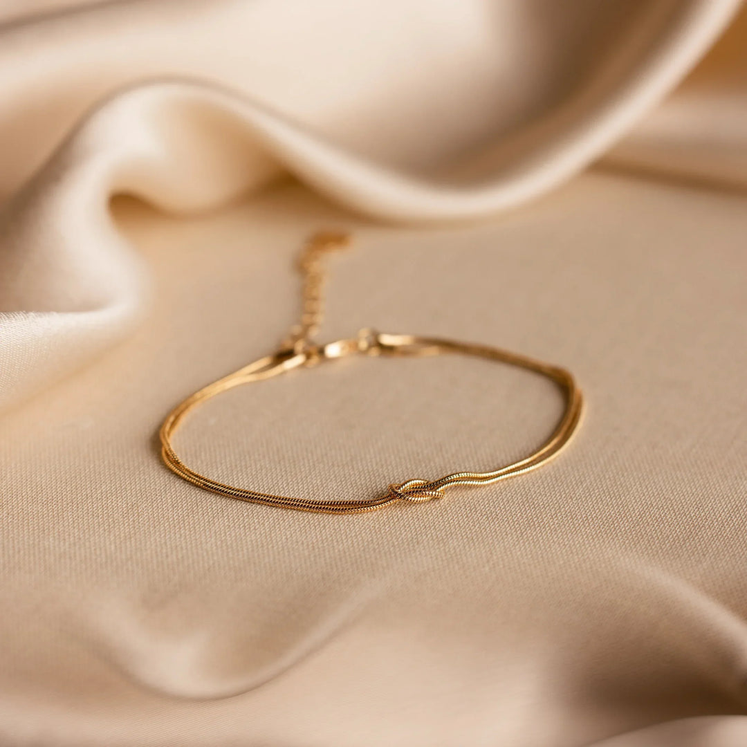 Double Strand Knot Snake Chain Bracelet