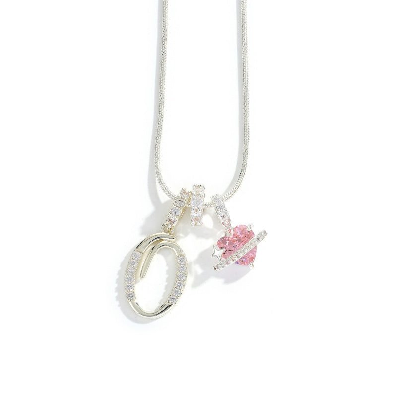 Initial Letter Heart Pendant Necklace