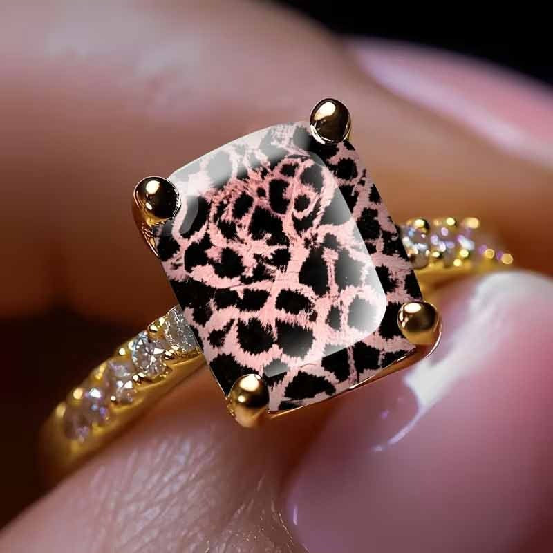 Leopard Print Statement Ring