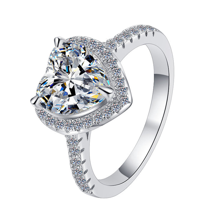 Heart Halo Zircon Statement Ring Daily Wear Jewelry