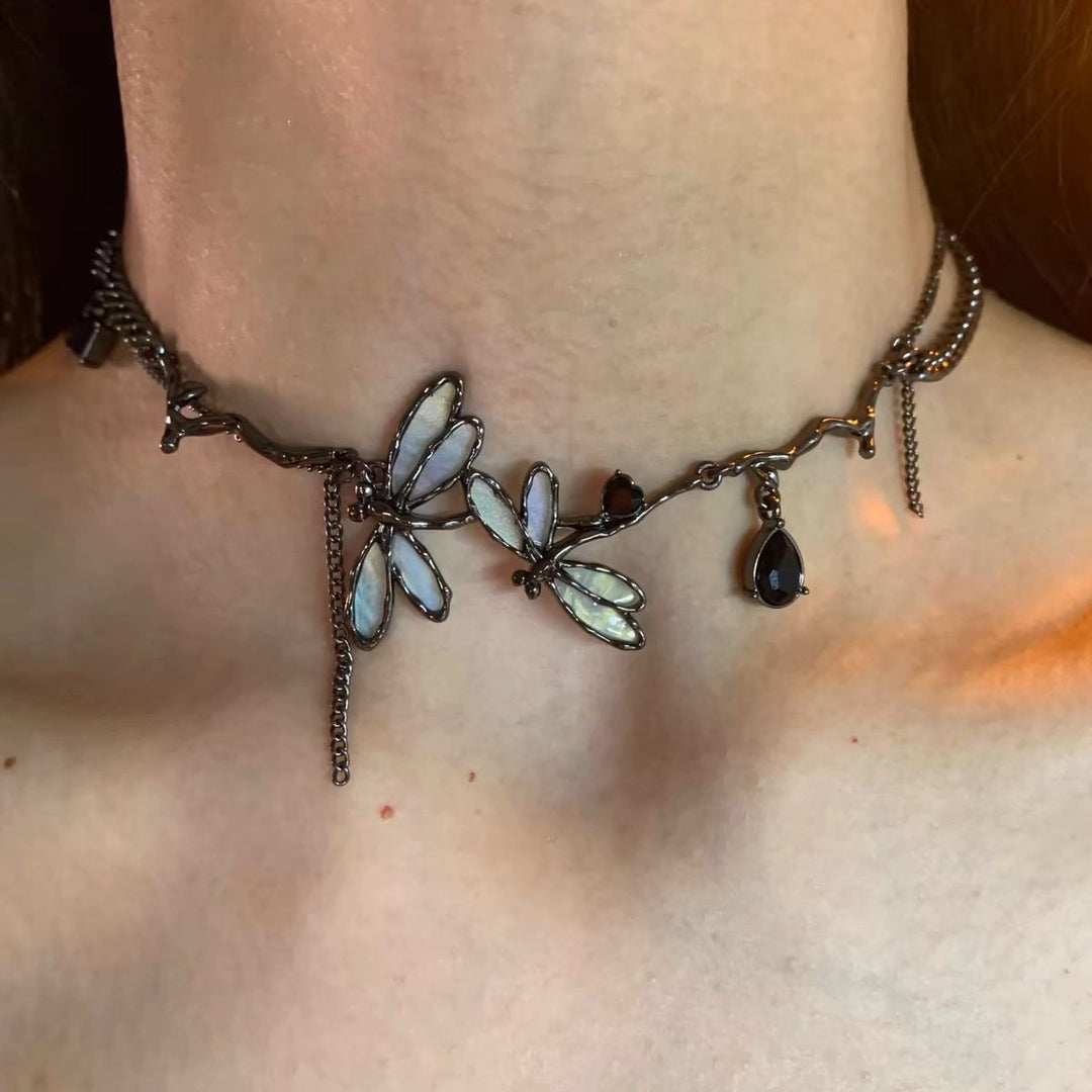 Dragonfly Choker Necklace Festival Style