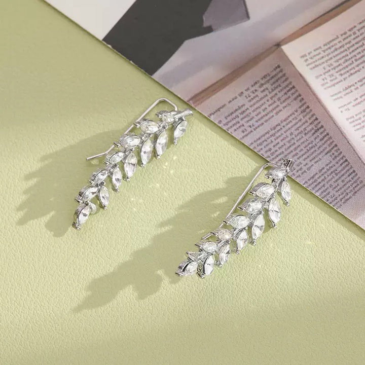 Sparkling Zircon Wheat Ear Hook Earrings
