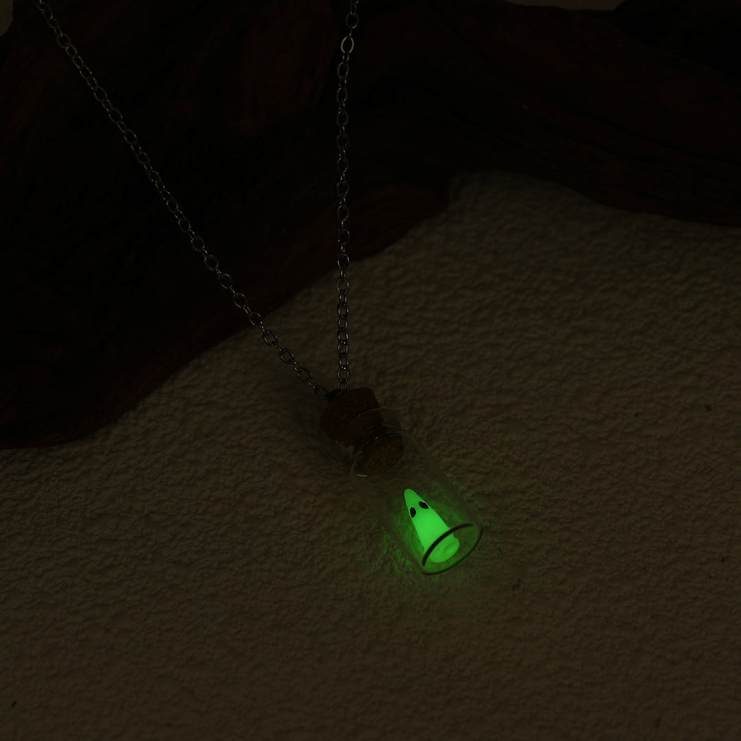 Glow Ghost Bottle Halloween Jewelry Set