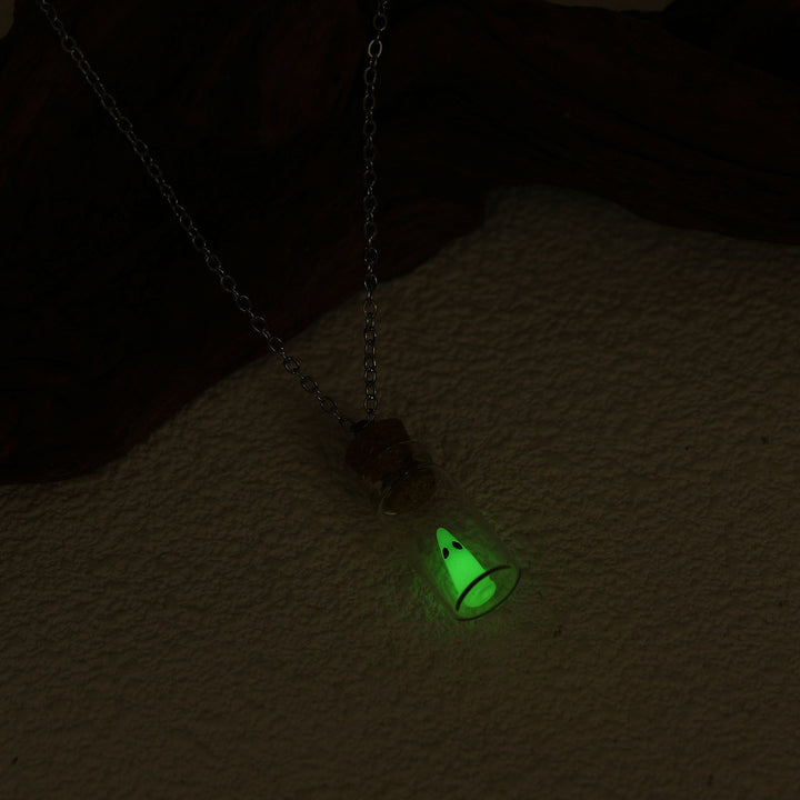 Glow Ghost Bottle Halloween Jewelry Set