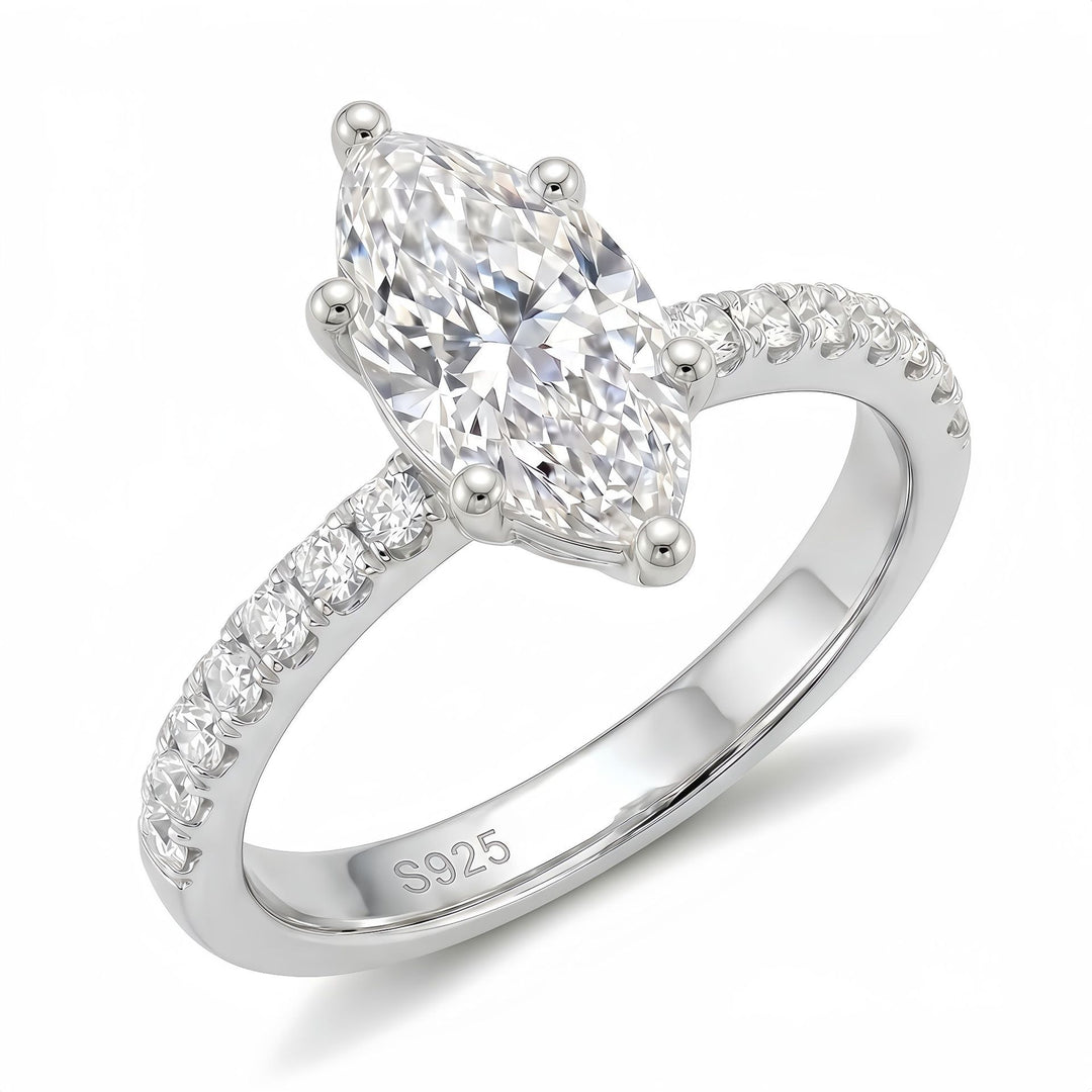 2 Carat Marquise Moissanite Ring